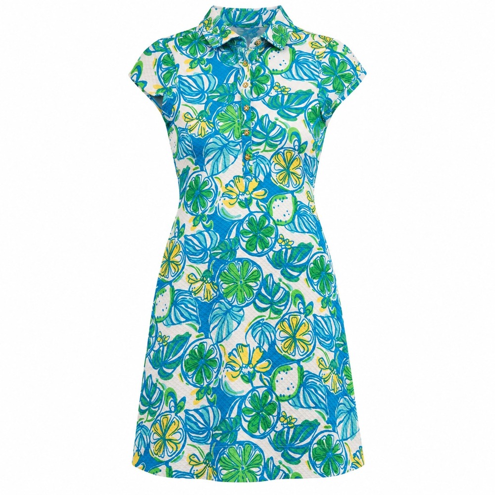 Lilly Pulitzer Rayna Polo Dress Womens XS Citrus Sweet &‎ Sour Back Cutout Mini